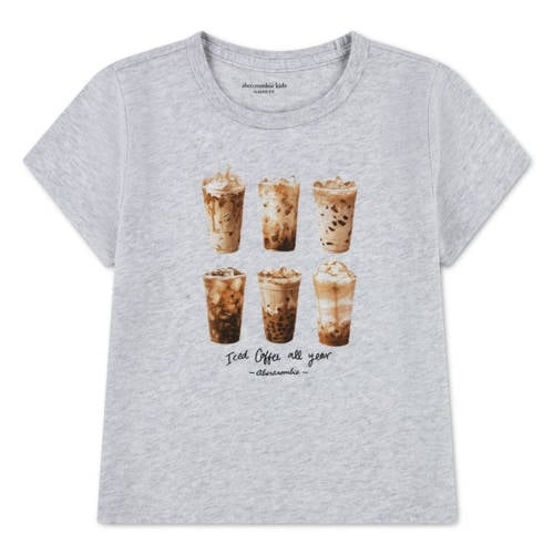 Abercrombie & Fitch jersey T-shirt lichtgrijs Meisjes Katoen Ronde hals - maat 134-140 afbeelding