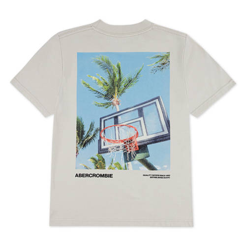 Abercrombie & Fitch jersey T-shirt met backprint beige Backprint - maat 134-140 afbeelding