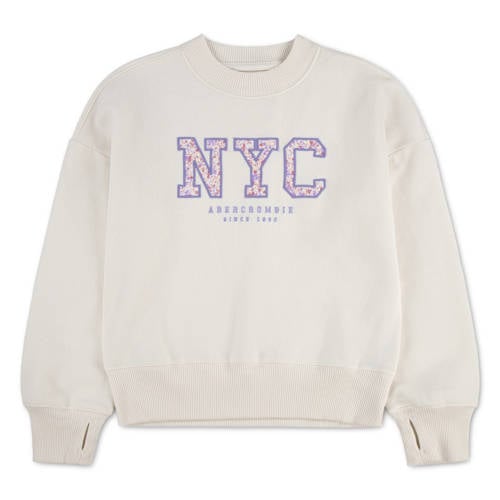 Abercrombie & Fitch sweater lichtgrijs Tekst - maat 170-176 afbeelding