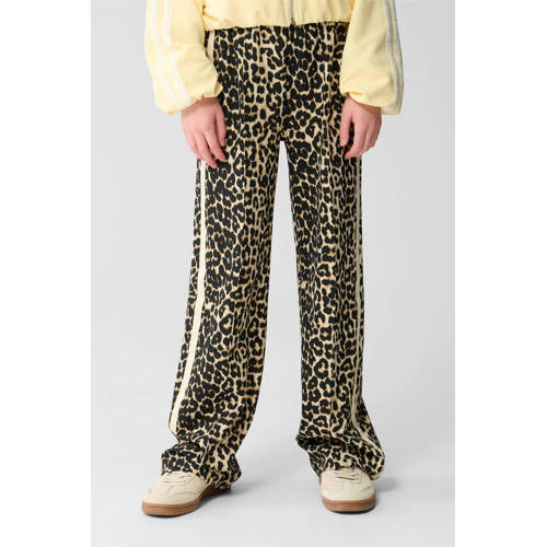 Shoeby straight casual broek met panterprint bruin Meisjes Polyester Panterprint - maat 110/116 afbeelding