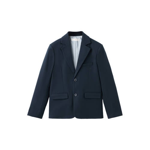 Mango Kids regular fit blazer donkerblauw Meisjes Polyester Klassieke kraag - maat 128 afbeelding
