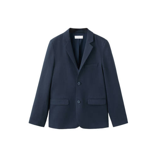 Mango Kids linnen colbert donkerblauw Effen - maat 152 afbeelding