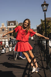 thumbnail: LOOXS 10sixteen korte rok broderie rood