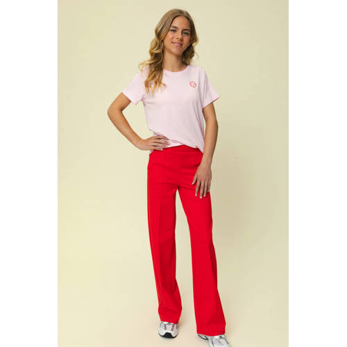 LOOXS 10sixteen satijnen T-shirt met backprint roze Meisjes Katoen satijn Ronde hals - maat 140 afbeelding