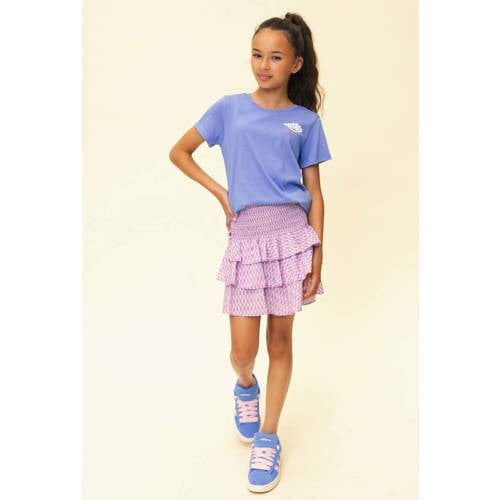 LOOXS 10sixteen satijnen T-shirt met backprint blauw Meisjes Katoen Ronde hals - maat 164 afbeelding