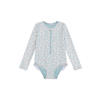 Swim Essentials UV badpak met bloemenprint lichtblauw/roze