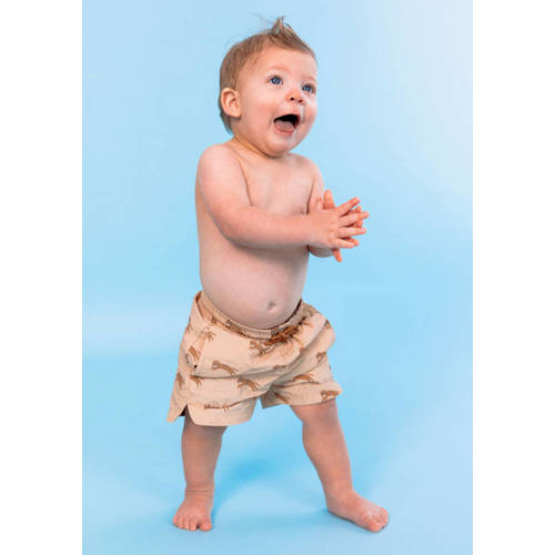 Swim Essentials zwemshort met all over print lichtbruin Jongens Polyester - maat 146/152 afbeelding