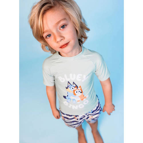 Swim Essentials UV zwem Bluey lichtgroen UV shirt Jongens Polyester Ronde hals - maat 110/116 afbeelding