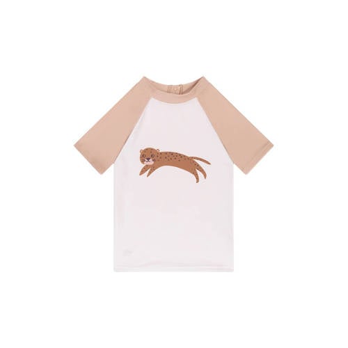 Swim Essentials UV shirt wit/beige Blauw Jongens/Meisjes Polyester Ronde hals - maat 122/128 afbeelding