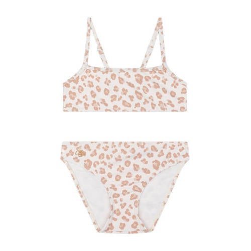 Swim Essentials bikini met panterprint beige/wit Meisjes Polyester Panterprint - maat 110/116 afbeelding