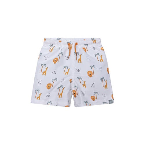Swim Essentials zwemshort met all over print wit/blauw/bruin Jongens Polyester - maat 134/140 afbeelding