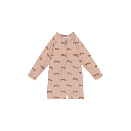 Swim Essentials UV zwempak met all over print lichtbruin Roze Jongens/Meisjes Polyester Ronde hals - maat 74/80 afbeelding