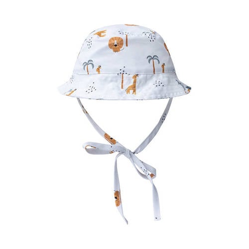 Swim Essentials zonnehoed met all over print wit/blauw/bruin Jongens Polyester - maat 2-4 jr afbeelding