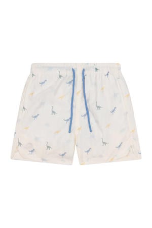 zwemshort met all over print ecru/blauw