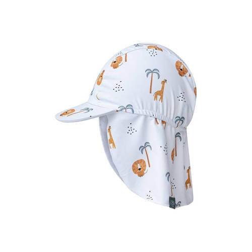 Swim Essentials zonnehoed met all over print wit/blauw/bruin Jongens Polyester - maat 2-4 jr afbeelding