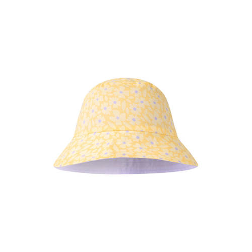 Swim Essentials reversible zonnehoed met bloemeprint geel/lila Meisjes Katoen - maat 2-4 jr afbeelding