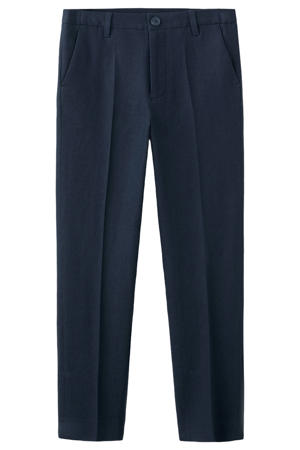 linnen pantalon marineblauw
