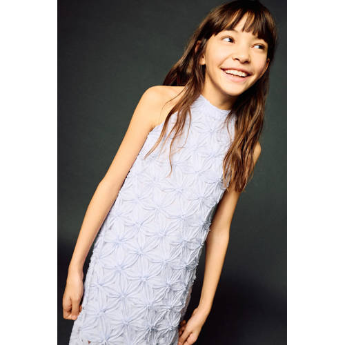 Mango Kids gebloemde halterjurk lila Paars Bloemen - maat 152 afbeelding