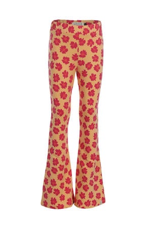 gebloemde flared broek roze