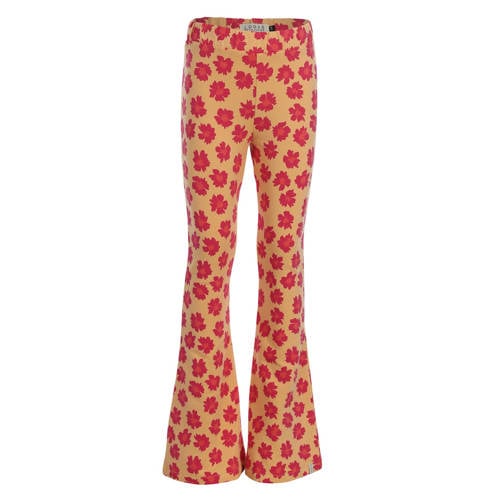LOOXS little gebloemde flared broek roze Meisjes Stretchkatoen Bloemen - maat 128 afbeelding