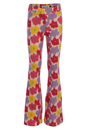regular waist gebloemde flared broek rood