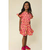 LOOXS little gebloemde sweatjurk roze