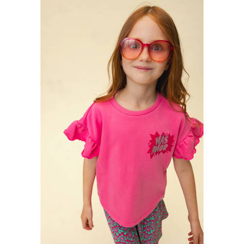LOOXS little jersey T-shirt roze Printopdruk - maat 92 afbeelding