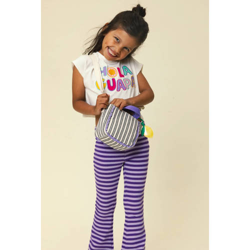 LOOXS little T-shirt wit Meisjes Stretchkatoen Ronde hals Tekst - maat 134 afbeelding
