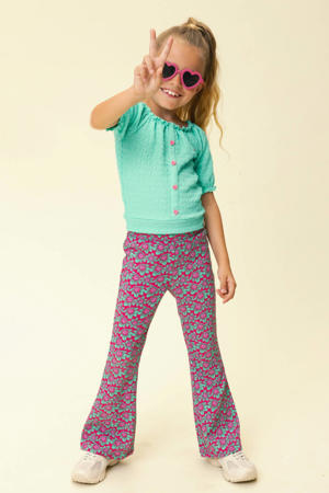 regular waist flared broek paars