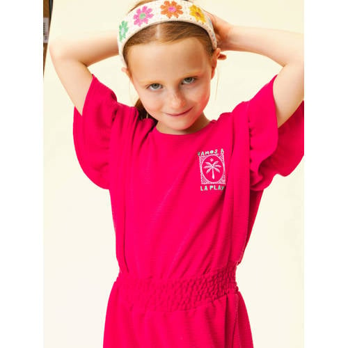 LOOXS little zomerjurk roze Meisjes Polyester Ronde hals Effen - maat 134 afbeelding