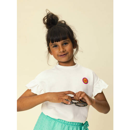 LOOXS little jersey T-shirt met backprint wit Backprint - maat 122 afbeelding