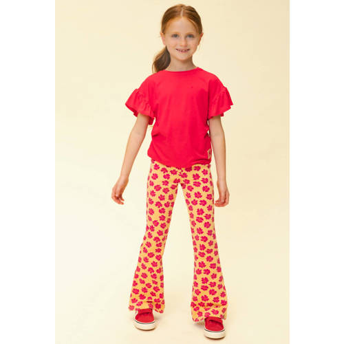 LOOXS little T-shirt met backprint rood Meisjes Stretchkatoen Ronde hals - maat 110 afbeelding