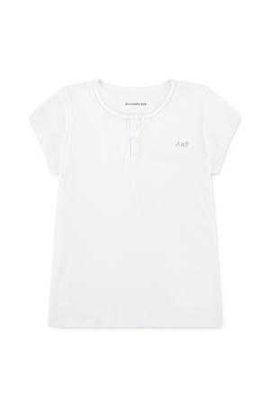 T-shirt wit rib gebreid