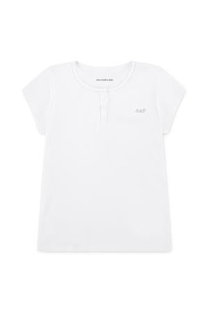 T-shirt wit rib gebreid
