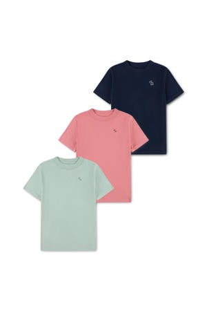 T-shirt - groen / roze / donkerblauw (set van 3)