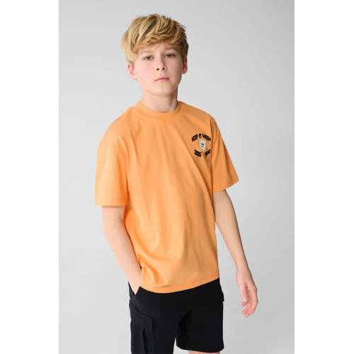 Shoeby T-shirt oranje Jongens Katoen Ronde hals Printopdruk - maat 134/140 afbeelding