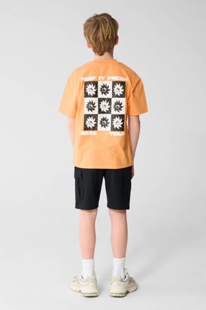 T-shirt met backprint oranje