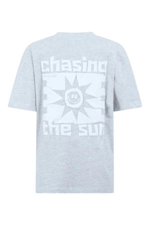 T-shirt met backprint - lichtblauw