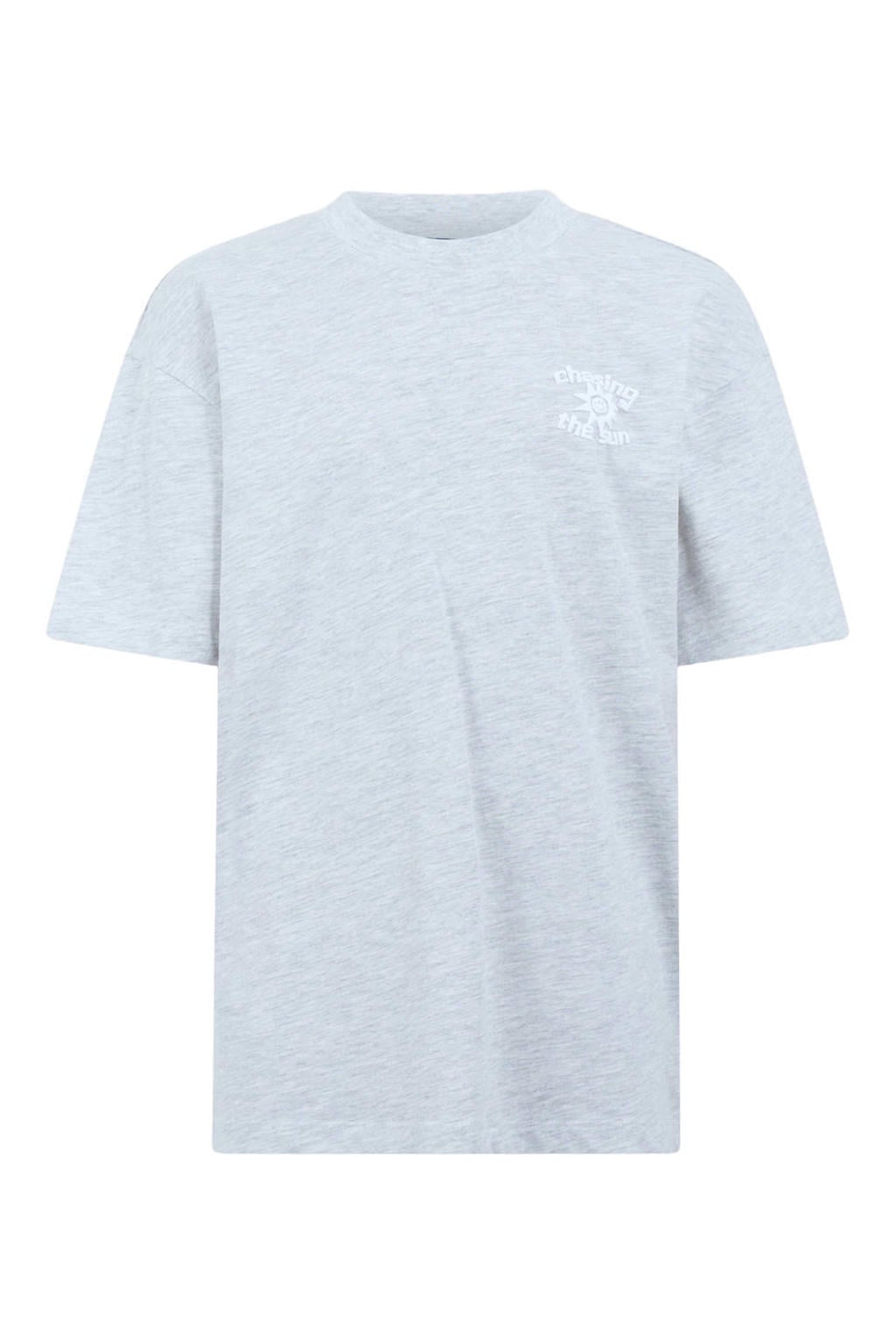 Lichtblauwe jongens Shoeby T-shirt van katoen met backprint, korte mouwen en ronde hals
