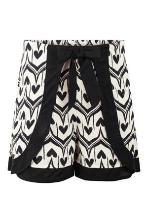 casual short met hartjes - ecru