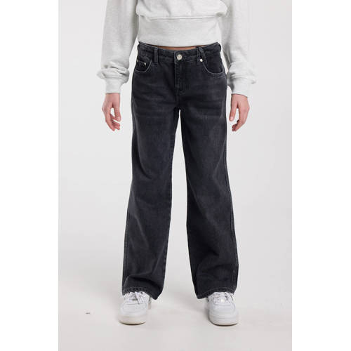 America Today high waist loose fit jeans baggy jeans black denim Zwart - maat 158/164 afbeelding