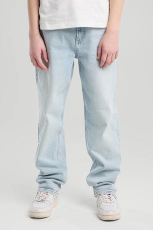 straight leg jeans light blue denim