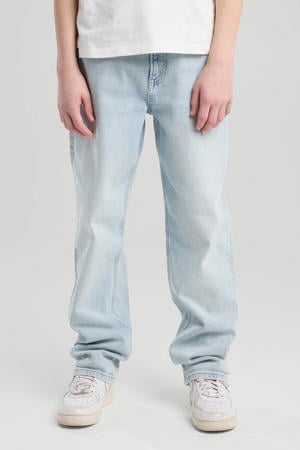 straight leg jeans light blue denim