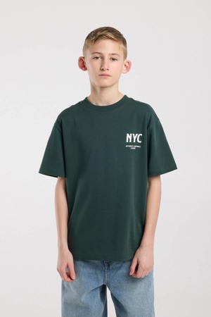 T-shirt met backprint donkergroen
