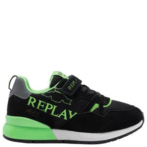 Shoot JR suede sneakers zwart/neon groen