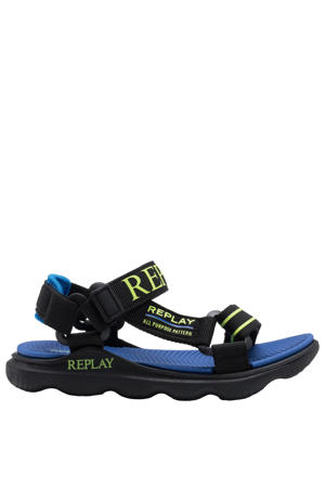sandalen zwart/groen/blauw
