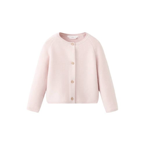 Mango Kids vest roze fijn gebreid Meisjes Katoen Ronde hals Effen