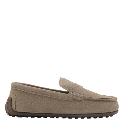 Mango Kids leren instappers zand Beige Jongens Leer Effen - maat 21(12,8cm) afbeelding