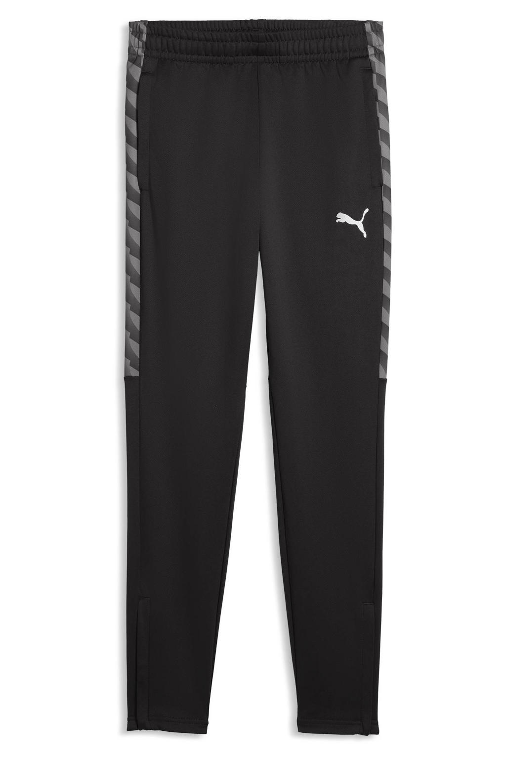 Zwarte jongens en meisjes Puma Junior voetbalbroek van polyester