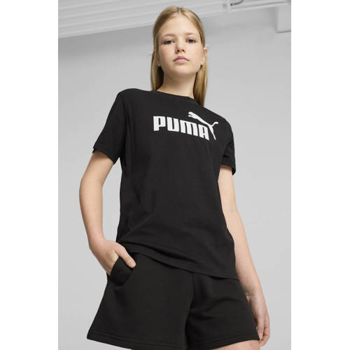 Puma T-shirt zwart Meisjes Katoen Ronde hals Logo - maat 164 afbeelding